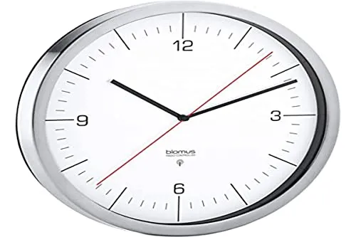 Blomus CRONO Wanduhr - Edelstahl - Ø 24 cm - Elegante Funkuhr in Edelstahl mit durchgängigem Sekundenzeiger, perfekt für jeden Raum. Ideal kombinierbar und zuverlässig.