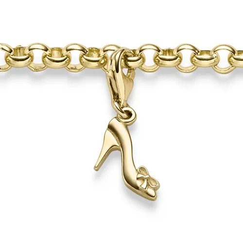Schmuck Krone Kettenanhänger Charm aus 585 Gelbgold - Eleganter Einhänger Charm aus 585 Gelbgold, perfekt für Damenschuhe. Hochwertige Verarbeitung mit glänzender Oberfläche und sicherem Karabinerverschluss. Ein besonderes Accessoire für jeden Anlass!