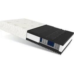 Taschenfederkernmatratze NOIR 90x200 cm - Wendematratze mit 2 Härtegraden - Matratzen mit 7 Zonen Taschenfederkern für optimalen Schlafkomfort, Allergiker geeignet und mit abnehmbarem, waschbarem Bezug für einfache Pflege.
