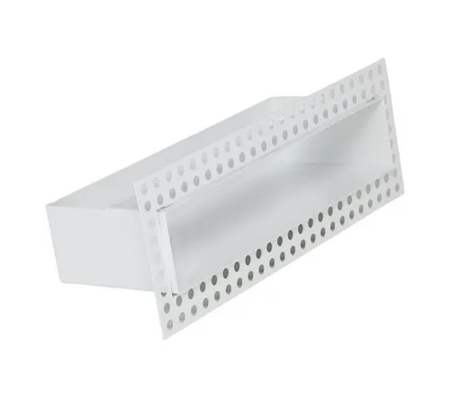 Subtiel Lüftungsgitter Luftleiste Open Air DOT - 30 cm - Funktionale Luftleiste für Kaminverkleidungen, putzbündig ohne sichtbare Gitter. Robustes, pulverbeschichtetes Stahlblech in Weiß, erleichtert Montage und verbessert Putzhaftung. Ideal für ein klares, modernes Design.