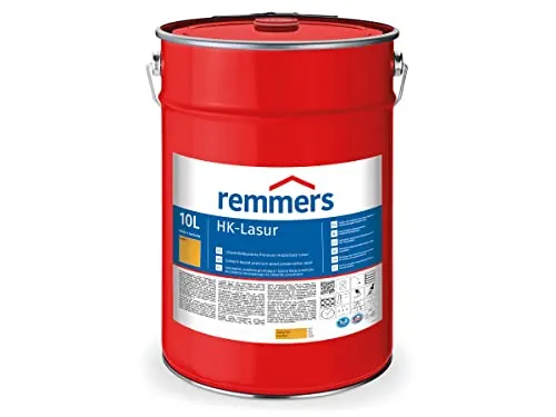 Remmers HK-Lasur 3in1 kiefer, 10 Liter - Beizen – Exzellenter Holzschutz für den Außenbereich mit 3in1-Funktion: Imprägnierung, Grundierung und Lasur in einem Produkt, ideal für Zäune und Gartenhäuser. Schützt vor Feuchtigkeit und UV-Strahlung.