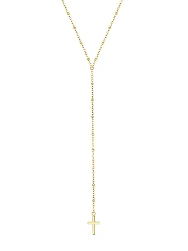 Eastside Damen Kette Edelstahl gelbgold Kreuz Y-Kette - Ketten für Damen: Moderne Y-Kette mit Kreuz-Anhänger aus hautverträglichem Edelstahl, ideal für Fashionistas und als Geschenk in hübscher Schmuckbox.