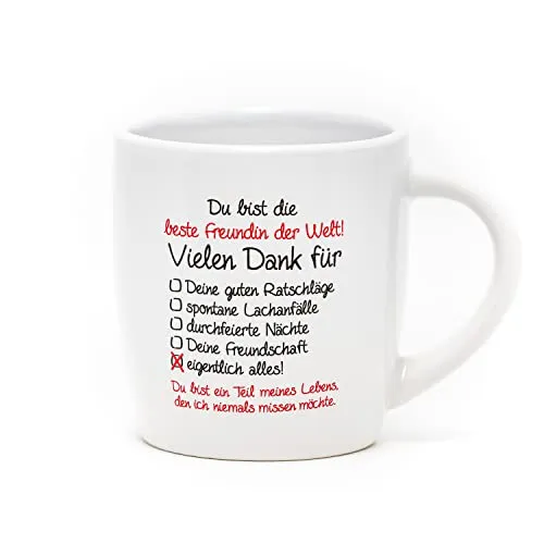 Tasse Du bist die beste Freundin der Welt I Tasse für Freundin I Freundschaftstasse