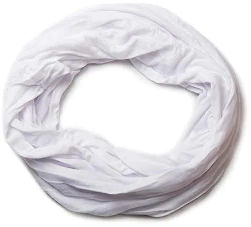 styleBREAKER Damen Jersey Loop Schlauchschal in Crash-Optik | Leichter elastischer Sommerschal Unifarben | Weich & Modisch | One Size, Farbe:Weiß