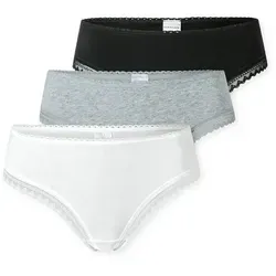 SCHIESSER Damen Tanga String im 3er Pack - Größe 36 - Funktionsunterwäsche mit eleganten Spitzenbändern, aus atmungsaktiver Baumwolle für optimalen Tragekomfort und perfekte Passform.