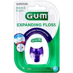GUM EXPANDING FLOSS leicht gewachst - 30 m - Zahnseide für empfindliches Zahnfleisch, dehnt sich beim Gebrauch und passt sich optimal an Zahnzwischenräume an. Ideal für sanfte und effektive Reinigung.
