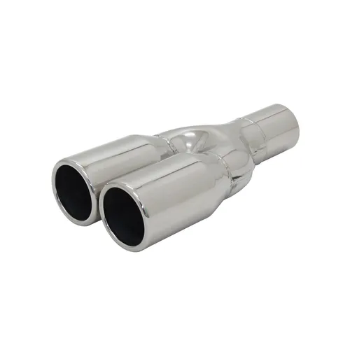 Auspuff Endrohr Edelstahl Y 2x76 zum ANSCHWEISSEN AUSPUFF ENDSCHALLDÄMPFER ABE