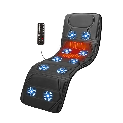 Snailax Massagematte mit Wärmefunktion – 10 Vibrationsmotoren für entspannende Ganzkörpermassage