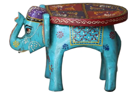 Deko Elefant - türkis - 25x30x20 cm - Wunderschöner Dekoelefant aus hochwertigem Mangoholz, handgefertigt und fair gehandelt. Ideal für stilvolle Wohnakzente im Ethno-Stil. Maße: 25x30x20 cm.