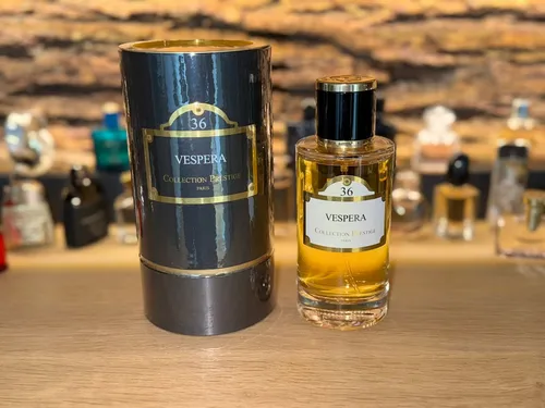 Collection Prestige Nr 36 Vespera Eau de Toilette - Eleganter Duft für besondere Anlässe, vereint opulente Wärme mit edler Raffinesse. Hypnotische Komposition aus Tonkabohne, Tabakblüte, Vanille und Kakao für einen unvergesslichen Auftritt.