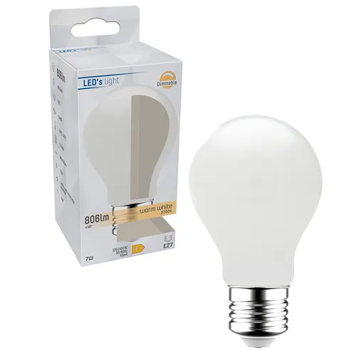 LED´s light LED SMD A60 Birne 7W = 60Watt E27 Opal 806lm warmweiß 2700K DIMMBAR