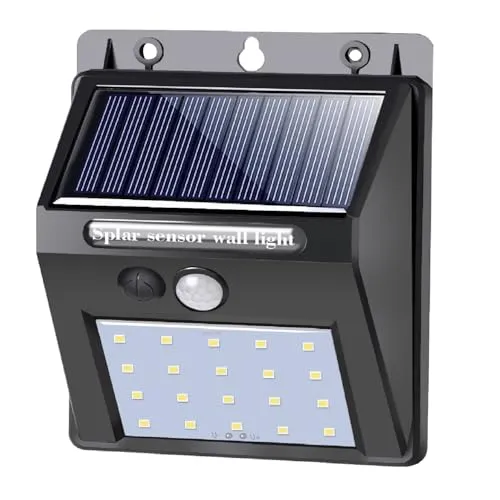 SALCAR Solarlampen für Außen mit Bewegungsmelder, Superhelle Solarleuchte Aussen, Wasserdichte Solar Aussenleuchte, Wandleuchte für Garte - 1 Stück
