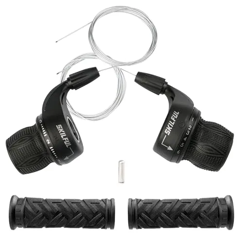 MEGHNA 18 Speed Fahrrad Schalthebel 3x6 Revoshifter Set Drehgriff-Schalter Twist-Schalthebel für Rennrad/Mountainbike/Citybike/Faltrad