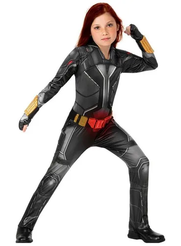 Rubie ́s Kostüm Avengers - Black Widow Kostüm für Kinder, 116 - Kostüme für Kinder, inklusive Jumpsuit, Armbändern und Gürtel mit Leuchteffekt für ein beeindruckendes Superhelden-Erlebnis.