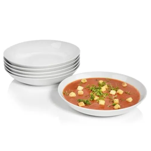 Sänger Suppenteller New Port, 6-teiliges Set aus hochwertigem Porzellan - Tafelservice: Hochwertiges 6-teiliges Suppenteller Set in zeitlosem Design, spülmaschinen- und mikrowellengeeignet, ideal für festliche Anlässe und den Alltag.