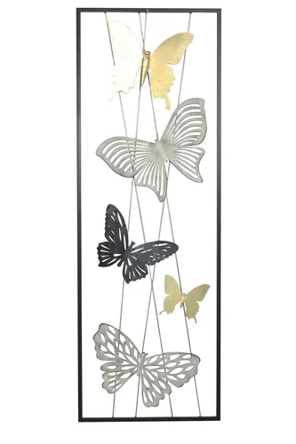 cm Wanddekoration aus Metall mit Schmetterlingen 