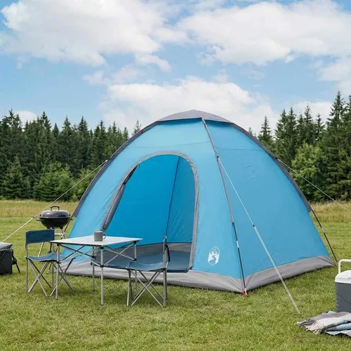 vidaXL Campingzelt mit Dach und Luftentlüftung Blau 190 x 140 x 105 cm - Kompaktes und modernes Campingzelt für spontane Ausflüge. Wetterfestes Polyester schützt vor Nässe, während der einfache Reißverschluss für Komfort sorgt. Ideal für Naturfreunde, die Wert auf Funktionalität legen.