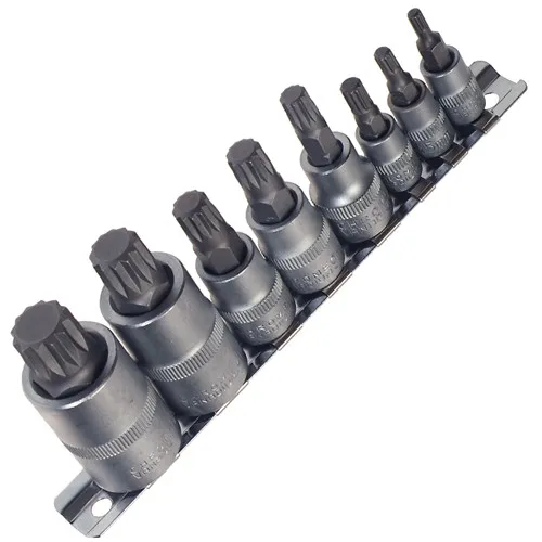 Steckschlüssel-Einsätze VIELZAHN 1/4 + 3/8+ 1/2 M4, 5, 6, 8, 10, 12, 14, 16 8 x