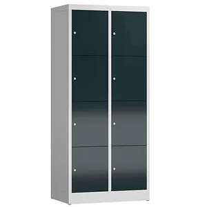 ClassiX Schließfachschrank X-523428, anthrazit - 8 Fächer mit Zylinderschloss - Aufbewahrungsschränke mit stabiler Stahlkonstruktion, ideal für sichere Aufbewahrung, komplett montiert geliefert und 3 Jahre Garantie.