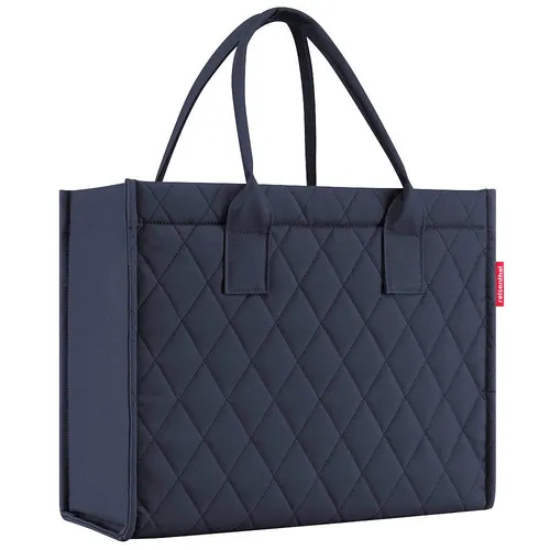 reisenthel Umhängetasche Daily Shopper Rhombus Midnight Blau - Elegante Damen-Shopper mit 25L Stauraum, nachhaltig und ideal für Arbeit, Shopping oder Abendveranstaltungen