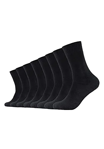 s.Oliver Basicsocken 8-Paar Schwarz 39-42 - Sportsocken im praktischen 8er Pack, aus hochwertiger Baumwollmischung für hohen Tragekomfort und optimale Passform.
