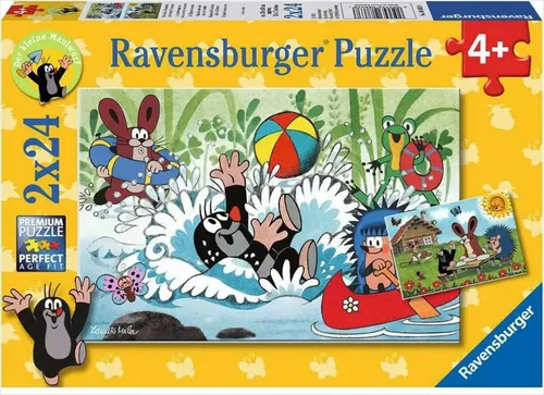 Teile Ravensburger Kinder Puzzle Der Maulwurf Urlaub mit Maulwurf 08863 2 x 24