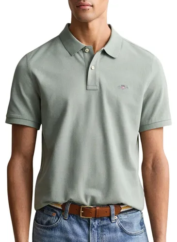 Gant Poloshirt für Herren - Elegantes Poloshirt im Regular Fit mit Flachstrickkragen und grafischer Gant-Stickerei. Ideal für lässige Anlässe und angenehm zu tragen. Pflegeleicht und formbeständig.