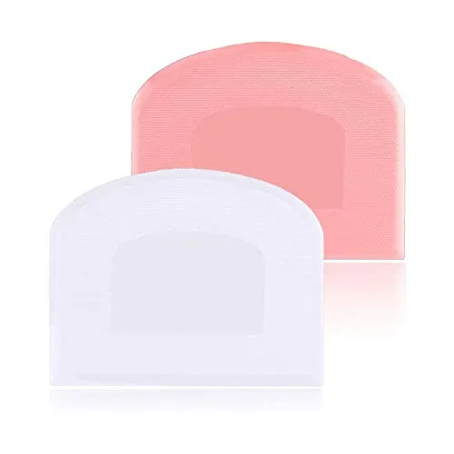 Teigschaber Teigschaberkarte Silikon 2 Stück,Dough Scraper Card Spatelset für Kuchen, Pizza, Brotschneiden, Küchenbedarf für Brot Backen Kuchen Enthusiasten Anfänger Profi Bäcker