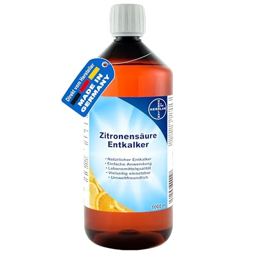HERRLAN® Zitronensäure-Entkalker 1 L – kraftvoller Entkalker für Haushaltsgeräte & Oberflächen – lebensmittelsicher & biologisch abbaubar – Made in Germany – frisch produziert