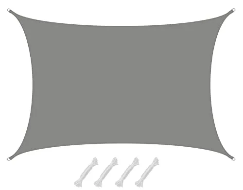 AMANKA Sonnensegel 98% UV Schutz 5x3 - Sonnenschutz für Terrasse und Balkon: Wasserdichtes Sonnensegel aus reißfestem Polyester mit 98% UV-Schutz, ideal für Kinder und Outdoor-Aktivitäten.