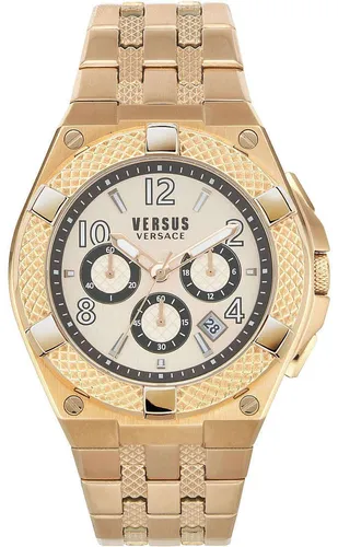 Versus Versace VSPEW0719 Quarzwerk Herren-Armbanduhr - Armbanduhren für Herren, elegante Roségold-Optik mit 50m Wasserdichtigkeit und Chronograph-Funktion – ideal für den stilbewussten Mann.
