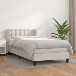 vidaXL Boxspringbett mit Matratze Weiß 100x200 cm von vidaXL