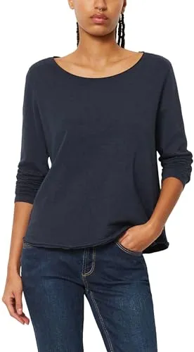 Marc O'Polo DENIM Langarmshirt - Blau M - Shirt für Damen in marineblau, aus 100% Baumwolle für hohen Tragekomfort und ideal als vielseitiges Langarm-Basic.