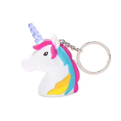 Kikkerland schlüsselanhänger Einhorn led 4 x 5 cm weiß