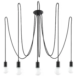 Kronleuchter Hängelampe EDISON Spinne schwarz in schwarz von Sollux