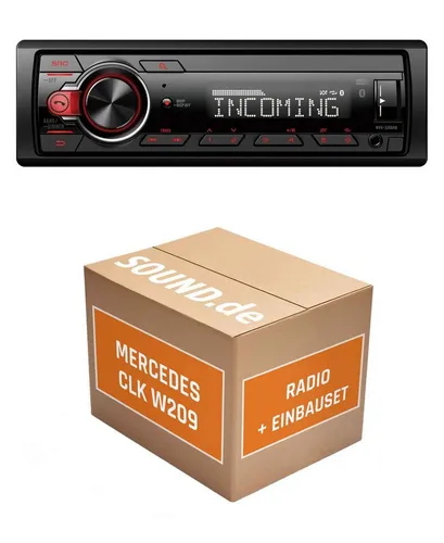 JUST SOUND best choice for caraudio Autoradio Pioneer MVH330DAB für Mercedes CLK W209 Schwarz Bluetooth Autoradio (RDS, AM/FM Radio, Animiertes Display, Freisprecheinrichtung, 1 DIN)