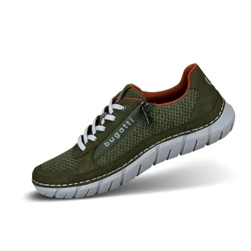Bugatti COMPTON Herrenschuhe - Modische grüne Sneakers für Freizeit - Businessschuhe mit herausnehmbarem Wechselfußbett für individuelle Einlagen, optimaler Tragekomfort und modernes Design, ideal für den täglichen Gebrauch.