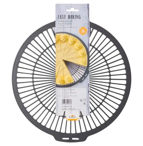 Birkmann, Tortenteiler & Auskühlgitter, einfaches Abkühlen und Teilen von Kuchen und Torte in gleichmäßige Stücke, lebensmittelechter Kunststoff, BPA-frei, spülmaschinengeeignet, Ø 32 cm, 429826