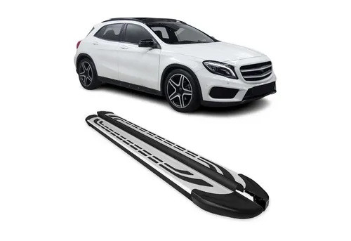 OMAC Kfz-Schmutzfänger Trittbretter für Mercedes GLA 2014-2020 - Hochwertige Aluminium Trittbretter für Mercedes GLA, rutschfest und wetterbeständig. Ideal für einfaches Ein- und Aussteigen, schützt die Karosserie und verleiht Ihrem Fahrzeug ein sportliches Design.