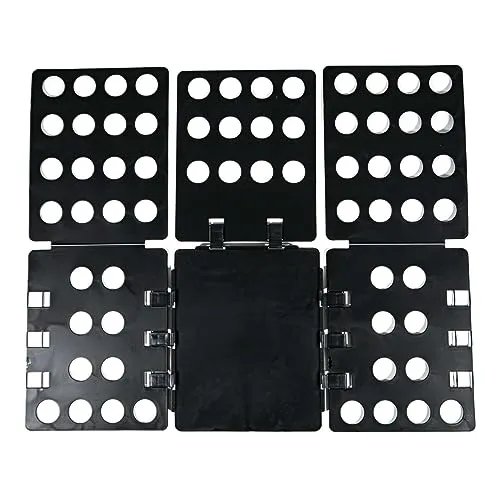 INTIRILIFE Faltbrett Kleiderfalthilfe in Schwarz - 67.5 x 58 cm - Wäschefalter für schnelles Zusammenlegen von Kleidung Klamotten Hemden T-Shirts Pullover