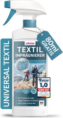 Plintex Textil Imprägnierspray, Funkionstextilien, Leder, Schuhe Imprägnierspray (Nano Membran Imprägnierung), Nano Membran Imprägnierung, Dermatologisch getestet & atmungsaktiv