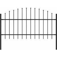 Produktbild vidaXL Gartenzaun mit Speerspitzen aus Stahl, 1,7 m Schwarz