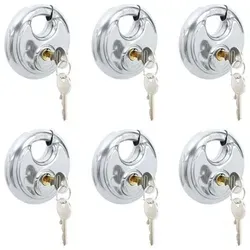 vidaXL 6er Set Edelstahl-Schlösser mit Schlüsseln – Silber - Robuste Edelstahl-Schlösser für drinnen und draußen, ideal für Büros und Wohnungen. Sicher, langlebig und einfach zu handhaben – der perfekte Schutz für Tore und Zäune.