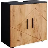 Vicco Waschbeckenunterschrank Irma, Anthrazit/Eiche in braun von Vicco