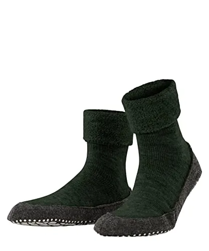 Falke Hausschuhe Cosyshoe - Dunkelgrün, Größe 43-44 - Bequeme Hausschuhe aus weicher Merinowolle mit elastischem Knöchelbereich für perfekten Sitz. Ideal für warme Füße und optimalen Komfort zu Hause.