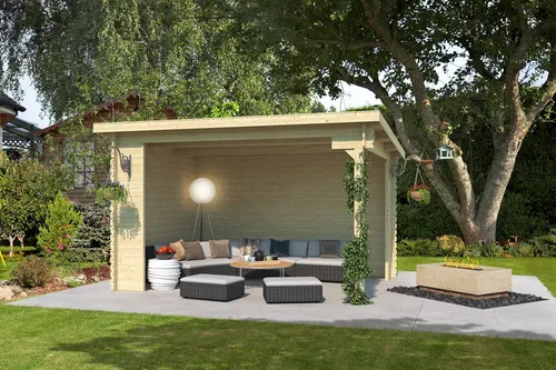 Gartenhaus Holz 28mm BUFFAL 380 - Gartenhaus aus robustem Holz mit 28mm Wänden, ideal für die Lagerung und als gemütlicher Rückzugsort im Garten.