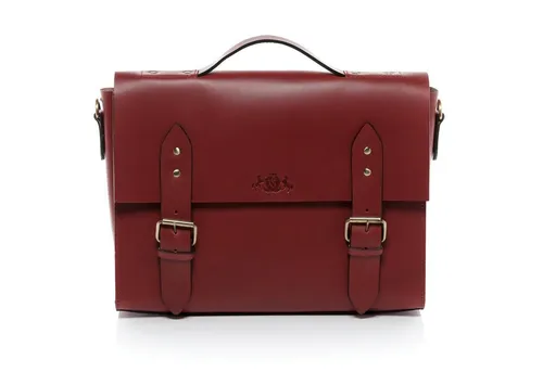 SID & VAIN Umhängetasche aus echtem Leder für 15 Zoll Laptops in Rot - Hochwertige Umhängetasche aus Leder mit großem Stauraum für Laptops und Tablets, ideal für Beruf und Freizeit. Schützt den Inhalt vor Schmutz und Knicken.