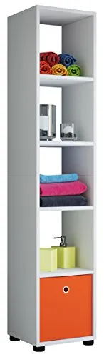 VCM Holz Badezimmerschrank Benos-5 - Badezimmerablage & -regal, hochwertig verarbeitet mit 4 Fachböden, ideal zur individuellen Gestaltung Ihres Bades. Maße: H. 152 x B. 31 x T. 30 cm.