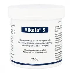 Alkala S Pulver - Nahrungsergänzungsmittel mit Magnesium, Kalium und Calcium, unterstützt die normale Muskelfunktion und trägt zur Verringerung von Müdigkeit bei. Ideal für eine ausgewogene Ernährung.