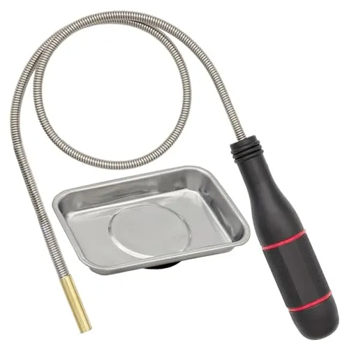 VASTOOLS 64cm Flexibler Magnetheber,7mm Magnetstabgreifer, Mini Edelstahl Magnetische werkzeugschale, zum Aufnehmen von Kleinen Teilen, Metallgegenstände, Autoteilen